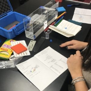 Lab notebook with data